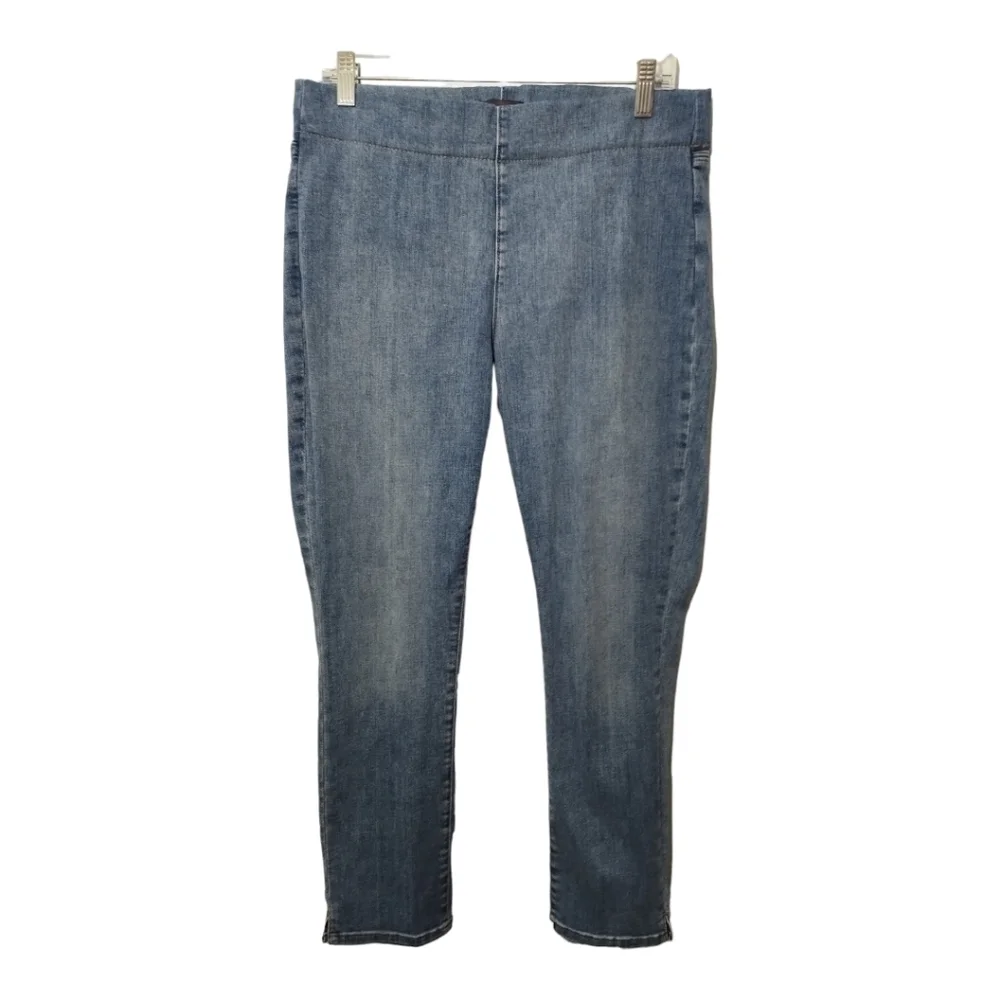 NYDJ Alina Pull On Ankle Lift Tuck‎ Technology Split Hem Jeans Size 10